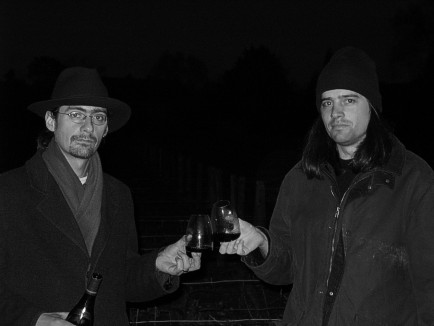Kilian Fitzpatrick and Nikolai Vogel Undercover in a Vineyard in the Evening